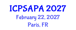 International Conference on Political Sciences and Policy Analysis (ICPSAPA) February 22, 2027 - Paris, France International Conference on Political Sciences and Policy Analysis (ICPSAPA) February 22, 2027 - Paris, France