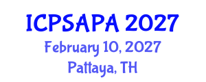 International Conference on Political Sciences and Policy Analysis (ICPSAPA) February 10, 2027 - Pattaya, Thailand International Conference on Political Sciences and Policy Analysis (ICPSAPA) February 10, 2027 - Pattaya, Thailand