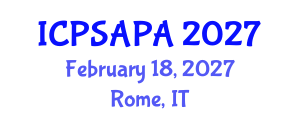International Conference on Political Sciences and Policy Analysis (ICPSAPA) February 18, 2027 - Rome, Italy International Conference on Political Sciences and Policy Analysis (ICPSAPA) February 18, 2027 - Rome, Italy