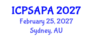 International Conference on Political Sciences and Policy Analysis (ICPSAPA) February 25, 2027 - Sydney, Australia International Conference on Political Sciences and Policy Analysis (ICPSAPA) February 25, 2027 - Sydney, Australia