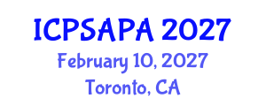 International Conference on Political Sciences and Policy Analysis (ICPSAPA) February 10, 2027 - Toronto, Canada International Conference on Political Sciences and Policy Analysis (ICPSAPA) February 10, 2027 - Toronto, Canada
