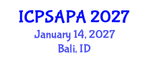 International Conference on Political Sciences and Policy Analysis (ICPSAPA) January 14, 2027 - Bali, Indonesia International Conference on Political Sciences and Policy Analysis (ICPSAPA) January 14, 2027 - Bali, Indonesia