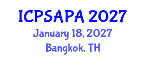 International Conference on Political Sciences and Policy Analysis (ICPSAPA) January 18, 2027 - Bangkok, Thailand International Conference on Political Sciences and Policy Analysis (ICPSAPA) January 18, 2027 - Bangkok, Thailand