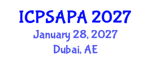 International Conference on Political Sciences and Policy Analysis (ICPSAPA) January 28, 2027 - Dubai, United Arab Emirates International Conference on Political Sciences and Policy Analysis (ICPSAPA) January 28, 2027 - Dubai, United Arab Emirates