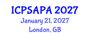 International Conference on Political Sciences and Policy Analysis (ICPSAPA) January 21, 2027 - London, United Kingdom International Conference on Political Sciences and Policy Analysis (ICPSAPA) January 21, 2027 - London, United Kingdom