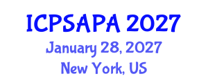 International Conference on Political Sciences and Policy Analysis (ICPSAPA) January 28, 2027 - New York, United States International Conference on Political Sciences and Policy Analysis (ICPSAPA) January 28, 2027 - New York, United States