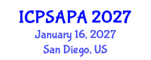 International Conference on Political Sciences and Policy Analysis (ICPSAPA) January 16, 2027 - San Diego, United States International Conference on Political Sciences and Policy Analysis (ICPSAPA) January 16, 2027 - San Diego, United States