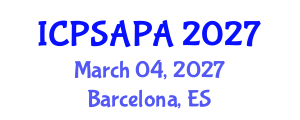 International Conference on Political Sciences and Policy Analysis (ICPSAPA) March 04, 2027 - Barcelona, Spain International Conference on Political Sciences and Policy Analysis (ICPSAPA) March 04, 2027 - Barcelona, Spain