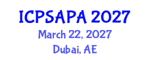 International Conference on Political Sciences and Policy Analysis (ICPSAPA) March 22, 2027 - Dubai, United Arab Emirates International Conference on Political Sciences and Policy Analysis (ICPSAPA) March 22, 2027 - Dubai, United Arab Emirates