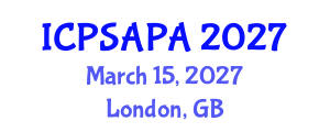 International Conference on Political Sciences and Policy Analysis (ICPSAPA) March 15, 2027 - London, United Kingdom International Conference on Political Sciences and Policy Analysis (ICPSAPA) March 15, 2027 - London, United Kingdom