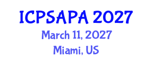 International Conference on Political Sciences and Policy Analysis (ICPSAPA) March 11, 2027 - Miami, United States International Conference on Political Sciences and Policy Analysis (ICPSAPA) March 11, 2027 - Miami, United States
