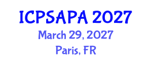 International Conference on Political Sciences and Policy Analysis (ICPSAPA) March 29, 2027 - Paris, France International Conference on Political Sciences and Policy Analysis (ICPSAPA) March 29, 2027 - Paris, France