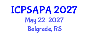 International Conference on Political Sciences and Policy Analysis (ICPSAPA) May 22, 2027 - Belgrade, Serbia International Conference on Political Sciences and Policy Analysis (ICPSAPA) May 22, 2027 - Belgrade, Serbia
