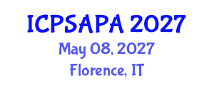 International Conference on Political Sciences and Policy Analysis (ICPSAPA) May 08, 2027 - Florence, Italy International Conference on Political Sciences and Policy Analysis (ICPSAPA) May 08, 2027 - Florence, Italy