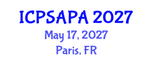 International Conference on Political Sciences and Policy Analysis (ICPSAPA) May 17, 2027 - Paris, France International Conference on Political Sciences and Policy Analysis (ICPSAPA) May 17, 2027 - Paris, France
