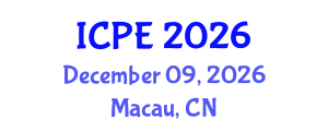 International Conference on Polymer Engineering (ICPE) December 09, 2026 - Macau, China International Conference on Polymer Engineering (ICPE) December 09, 2026 - Macau, China