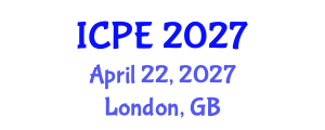 International Conference on Polymer Engineering (ICPE) April 22, 2027 - London, United Kingdom International Conference on Polymer Engineering (ICPE) April 22, 2027 - London, United Kingdom
