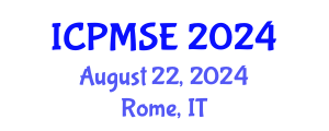 International Conference on Polymer Materials Science and Engineering (ICPMSE) August 22, 2024 - Rome, Italy