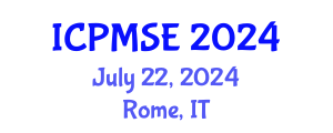 International Conference on Polymer Materials Science and Engineering (ICPMSE) July 22, 2024 - Rome, Italy