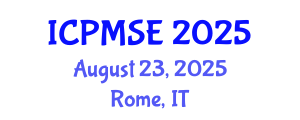 International Conference on Polymer Materials Science and Engineering (ICPMSE) August 23, 2025 - Rome, Italy