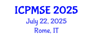 International Conference on Polymer Materials Science and Engineering (ICPMSE) July 22, 2025 - Rome, Italy