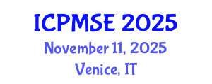 International Conference on Polymer Materials Science and Engineering (ICPMSE) November 11, 2025 - Venice, Italy