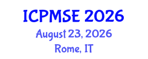 International Conference on Polymer Materials Science and Engineering (ICPMSE) August 23, 2026 - Rome, Italy