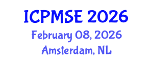 International Conference on Polymer Materials Science and Engineering (ICPMSE) February 08, 2026 - Amsterdam, Netherlands
