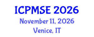 International Conference on Polymer Materials Science and Engineering (ICPMSE) November 11, 2026 - Venice, Italy