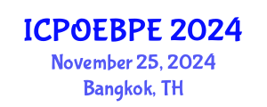 International Conference on Post-Occupancy Evaluation and Building Performance Evaluation (ICPOEBPE) November 25, 2024 - Bangkok, Thailand