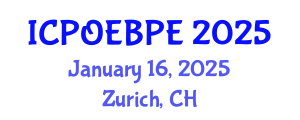 International Conference on Post-Occupancy Evaluation and Building Performance Evaluation (ICPOEBPE) January 16, 2025 - Zurich, Switzerland