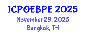 International Conference on Post-Occupancy Evaluation and Building Performance Evaluation (ICPOEBPE) November 29, 2025 - Bangkok, Thailand