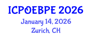 International Conference on Post-Occupancy Evaluation and Building Performance Evaluation (ICPOEBPE) January 14, 2026 - Zurich, Switzerland