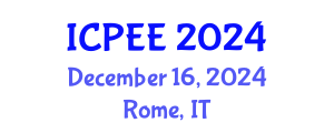 International Conference on Power and Energy Engineering (ICPEE) December 16, 2024 - Rome, Italy