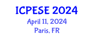 International Conference on Power and Energy Systems Engineering (ICPESE) April 11, 2024 - Paris, France