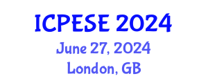 International Conference on Power and Energy Systems Engineering (ICPESE) June 27, 2024 - London, United Kingdom