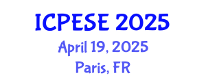 International Conference on Power and Energy Systems Engineering (ICPESE) April 19, 2025 - Paris, France