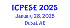 International Conference on Power and Energy Systems Engineering (ICPESE) January 28, 2025 - Dubai, United Arab Emirates