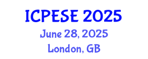 International Conference on Power and Energy Systems Engineering (ICPESE) June 28, 2025 - London, United Kingdom