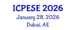 International Conference on Power and Energy Systems Engineering (ICPESE) January 28, 2026 - Dubai, United Arab Emirates