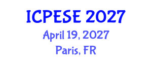International Conference on Power and Energy Systems Engineering (ICPESE) April 19, 2027 - Paris, France International Conference on Power and Energy Systems Engineering (ICPESE) April 19, 2027 - Paris, France