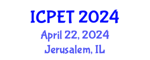 International Conference on Power Engineering and Technology (ICPET) April 22, 2024 - Jerusalem, Israel