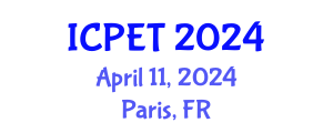 International Conference on Power Engineering and Technology (ICPET) April 11, 2024 - Paris, France