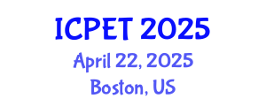 International Conference on Power Engineering and Technology (ICPET) April 22, 2025 - Boston, United States