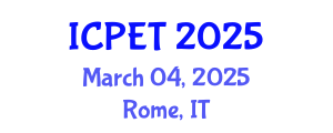 International Conference on Power Engineering and Technology (ICPET) March 04, 2025 - Rome, Italy