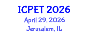 International Conference on Power Engineering and Technology (ICPET) April 29, 2026 - Jerusalem, Israel