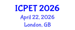 International Conference on Power Engineering and Technology (ICPET) April 22, 2026 - London, United Kingdom