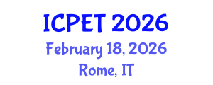 International Conference on Power Engineering and Technology (ICPET) February 18, 2026 - Rome, Italy