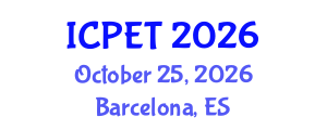 International Conference on Power Engineering and Technology (ICPET) October 25, 2026 - Barcelona, Spain