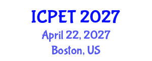 International Conference on Power Engineering and Technology (ICPET) April 22, 2027 - Boston, United States International Conference on Power Engineering and Technology (ICPET) April 22, 2027 - Boston, United States
